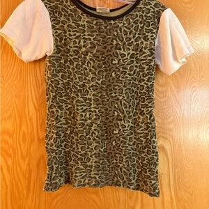 Vintage Edith Miller Leopard Print Women's Short Sleeve Top